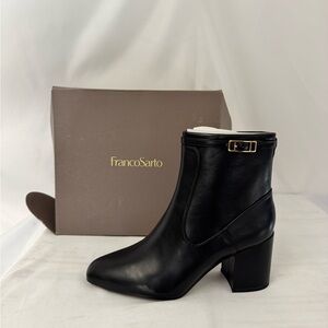 Franco Sarto Black Ankle Booties with Buckle